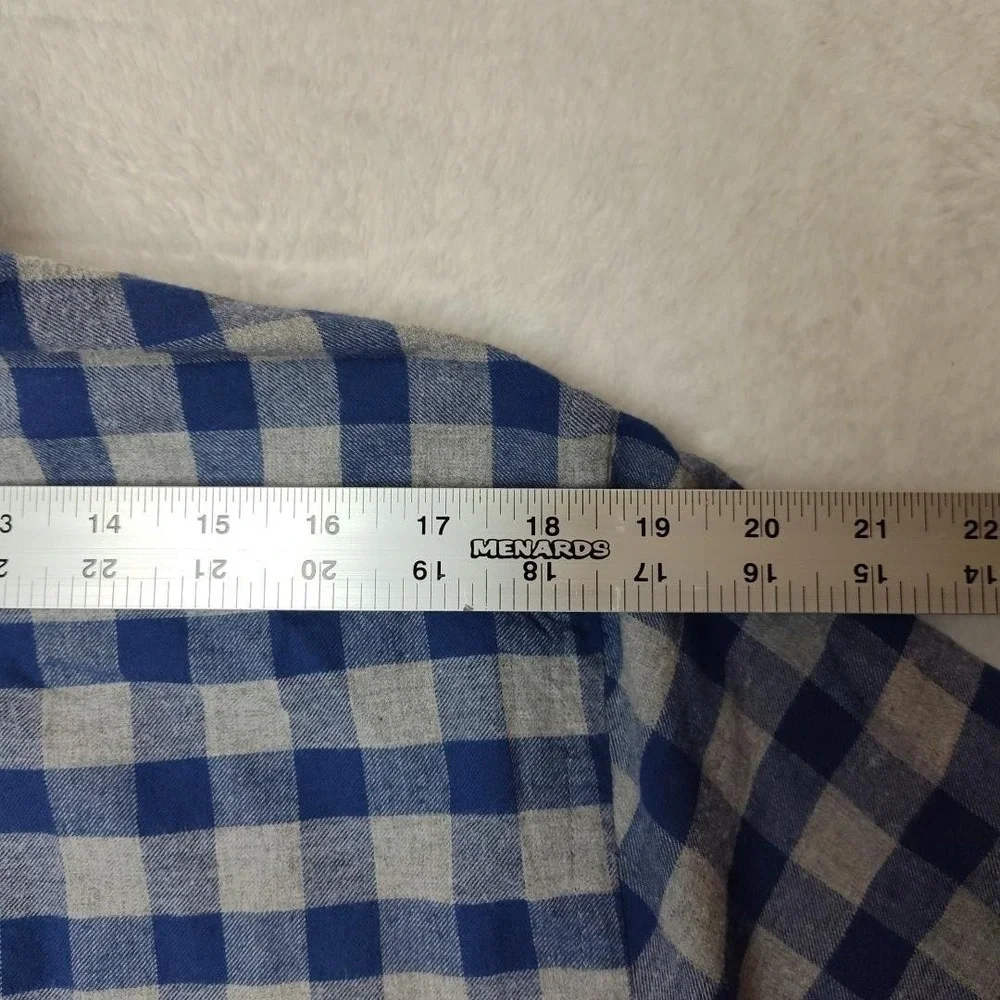 Vineyard Vines Shirt Mens Medium‎ Blue Check Flannel Slim Long Sleeve Button Up